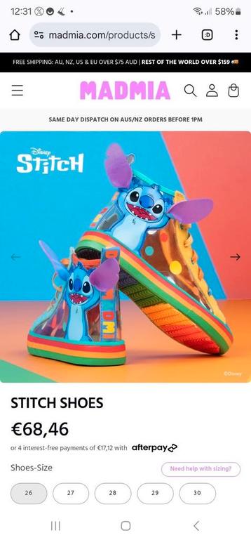 Stitch kinderschoenen maat 31. Madmia merk beschikbaar voor biedingen