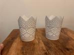 IKEA Witte Metalen Potjes/Windlichtjes, Wit, Ophalen of Verzenden, Zo goed als nieuw, Metaal