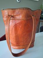 leren damestas. Marokko.  Kamelenleer?, Sieraden, Tassen en Uiterlijk, Tassen | Damestassen, Ophalen of Verzenden, Gebruikt, Oranje