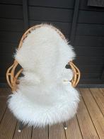 Vintage Rotan Stoel met Metalen Poten, Gebruikt, Bruin, Riet of Rotan, Ophalen of Verzenden