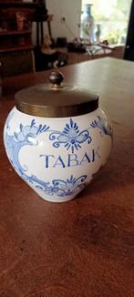 Delfts Blauw Tabakspot met Deksel, Antiek en Kunst, Antiek | Keramiek en Aardewerk, Ophalen of Verzenden