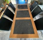 Eettafel met 6 stoelen, Ophalen, Eikenhout, 50 tot 100 cm, Zo goed als nieuw