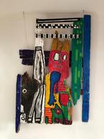 Prachtig, zeer decoratief kleurrijk wandpaneel Irma Kuyper, Antiek en Kunst, Ophalen