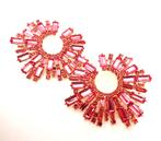 Zeer grote strass oorbellen, Sieraden, Tassen en Uiterlijk, Oorbellen, Overige materialen, Verzenden, Nieuw, Roze