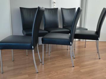 6 Bert Plantagie design eetkamerstoelen leer Felp jeanne beschikbaar voor biedingen