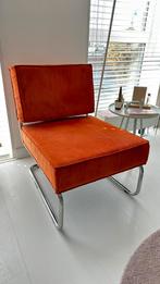 Fauteuil Zuiver Ridge Lounge Rib Oranje, Huis en Inrichting, Fauteuils, Ophalen, 75 tot 100 cm, Zo goed als nieuw, Stof