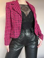 Roze/zwart geblokte blazer/jasje, XS/S. Colbert vintage, Kleding | Dames, Jasjes, Kostuums en Pakken, Gedragen, Jasje, Maat 34 (XS) of kleiner