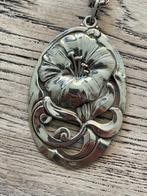 Art Deco hanger met jasseron ketting, Verzenden, Zilver, Ketting
