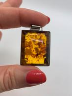 X247 Prachtige zilveren Fischland hanger met amber, Sieraden, Tassen en Uiterlijk, Antieke sieraden, Ophalen of Verzenden, Zilver
