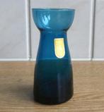 Rimac Baarn vintage bollenvaasje blauw glas miniatuur, Gebruikt, Blauw, Ophalen of Verzenden, Glas