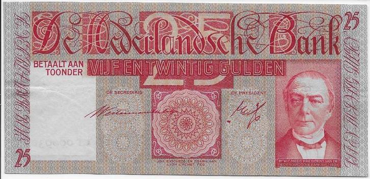 25 gulden 1931 'Mees' Extremely fine / Prachtig, Postzegels en Munten, Bankbiljetten | Nederland, Los biljet, 25 gulden, Ophalen of Verzenden
