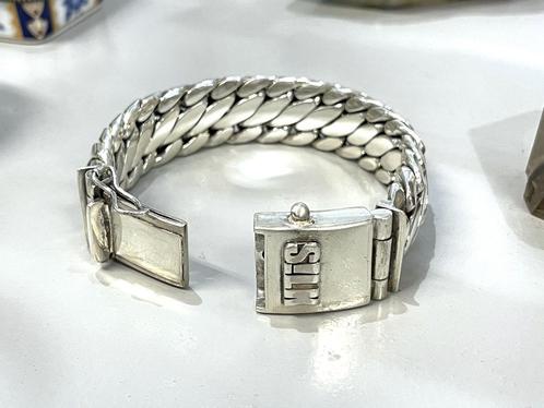 SILK 310 Zilveren Armband Shiva Tri-Band - 19 cm / 2 cm, Sieraden, Tassen en Uiterlijk, Armbanden, Zo goed als nieuw, Zilver, Zilver