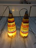 Retro kayak hanglamp mozaïek geel/oranje/rood, Huis en Inrichting, Lampen | Hanglampen, Ophalen, Zo goed als nieuw, Kunststof