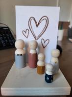 Handgeverfde houten poppetjes gezin familie peg dolls, Nieuw, Ophalen of Verzenden