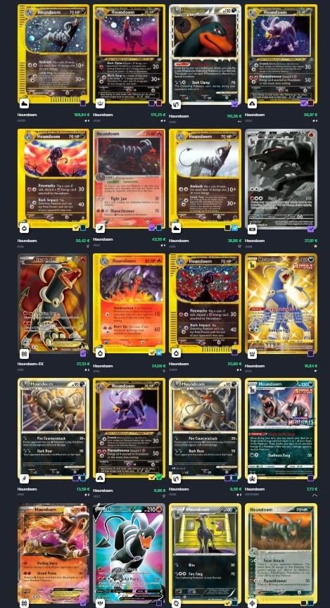 Gezocht: Houndoom Pokemon kaarten NM, Ophalen, Zo goed als nieuw, Meerdere kaarten