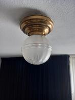 Franse Art Deco Plafonniere Frosted Glazen Bol ca.1925., Antiek en Kunst, Antiek | Lampen, Ophalen
