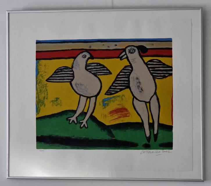 Corneille - 2 Vogels - Gesigneerd - 2002 - 39/75, Antiek en Kunst, Kunst | Litho's en Zeefdrukken, Ophalen of Verzenden