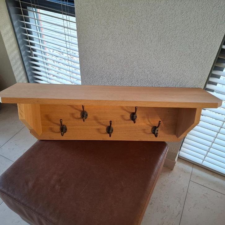 massief eiken kapstok, Huis en Inrichting, Woonaccessoires | Kapstokken, Nieuw, Wandkapstok, Minder dan 100 cm, Hout, Ophalen