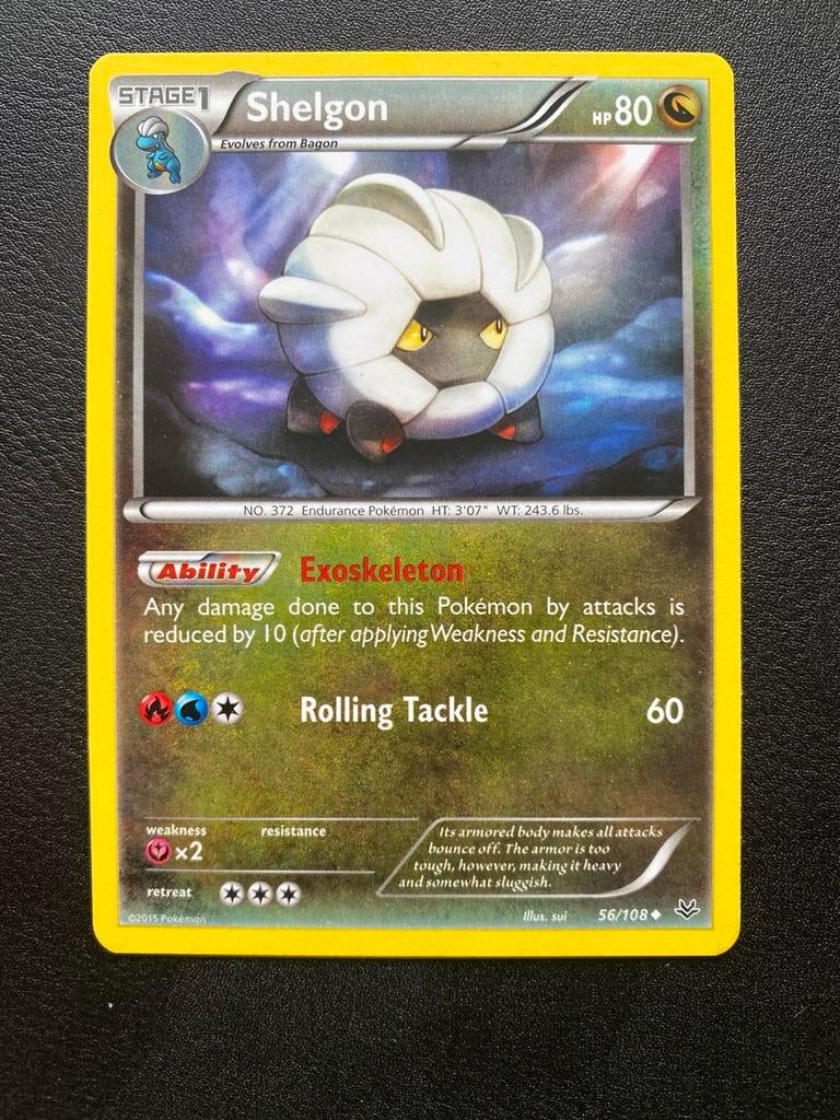 Shelgon 56/108 Pokémon XY Roaring Skies Packfresh Mint, Ophalen of Verzenden, Zo goed als nieuw, Losse kaart