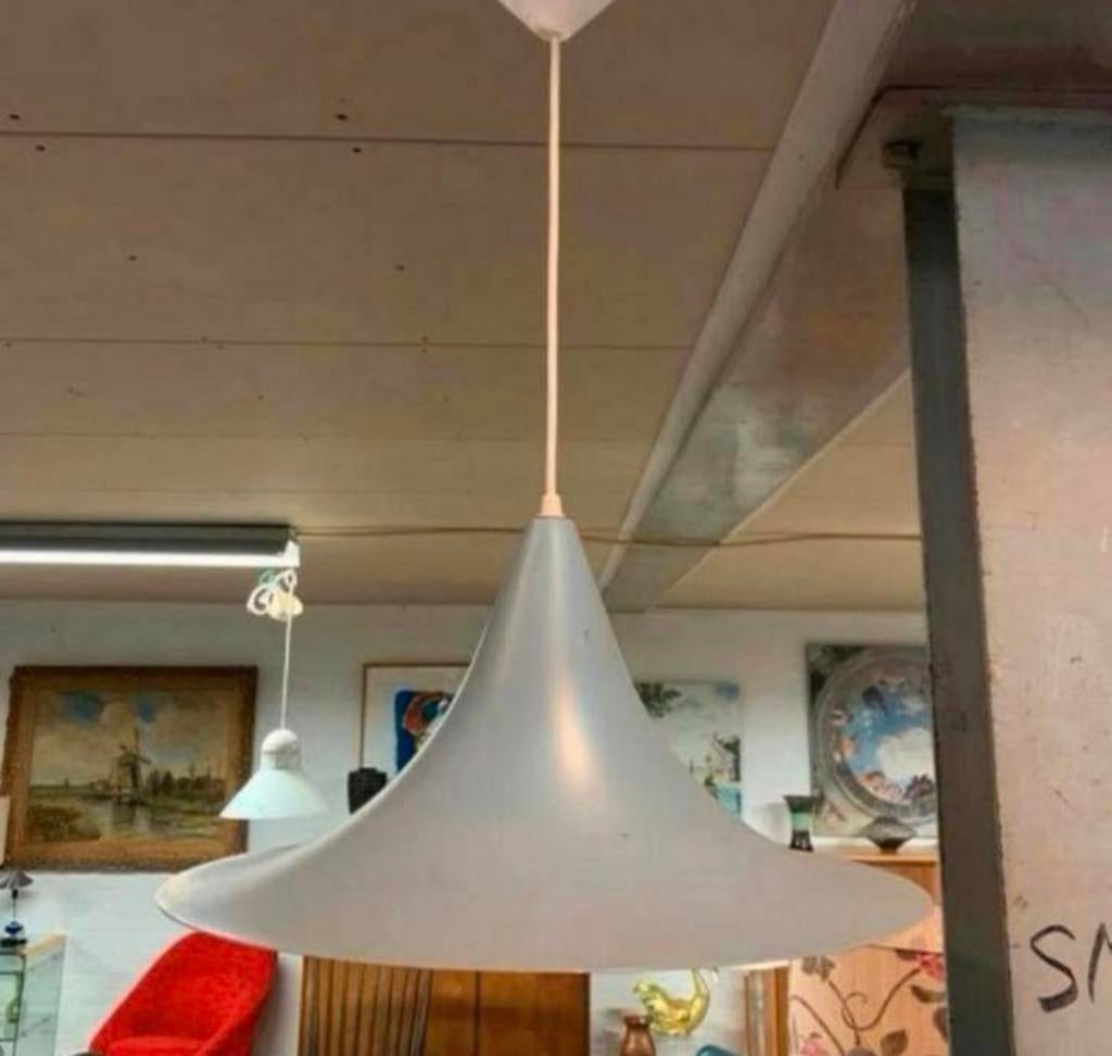 Lamp vintage Deense heksenhoed hanglamp uit jaren 60., Ophalen of Verzenden