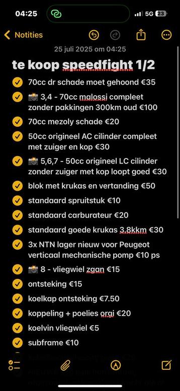 PEUGEOT SPEEDFIGHT 1 en 2 ONDERDELEN beschikbaar voor biedingen