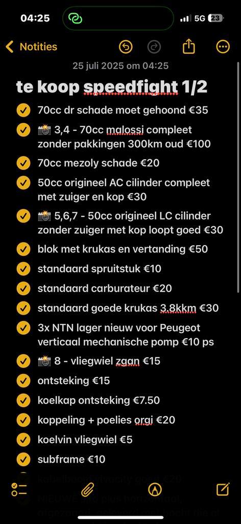 PEUGEOT SPEEDFIGHT 1 en 2 ONDERDELEN, Fietsen en Brommers, Brommeronderdelen | Algemeen, Ophalen of Verzenden