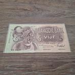 Mooi biljet 5 gulden Javaanse Dansers, 1939 - Nederlands-Ind, Postzegels en Munten, Bankbiljetten | Nederland, Ophalen of Verzenden