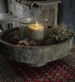 Robuuste houten schaal op voet, Ophalen of Verzenden, Nieuw, Rond, Hout