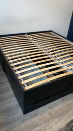 IKEA BRIMNES Bedframe 180x200 cm met opberglades – Zwart, Ophalen, Zwart, Tweepersoons, Zo goed als nieuw