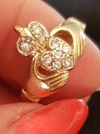 Gladagh trouwring 14k diamant, Sieraden, Tassen en Uiterlijk, Ringen, Ophalen of Verzenden, Zo goed als nieuw, 17 tot 18, Dame
