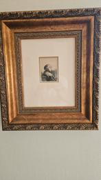 Rembrandt Ets (lichtdruk) in Gouden Lijst, Ophalen of Verzenden