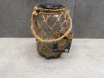 Solar lamp in glazen pot met touw decoratie NIEUW - C1247, Ophalen of Verzenden, Nieuw
