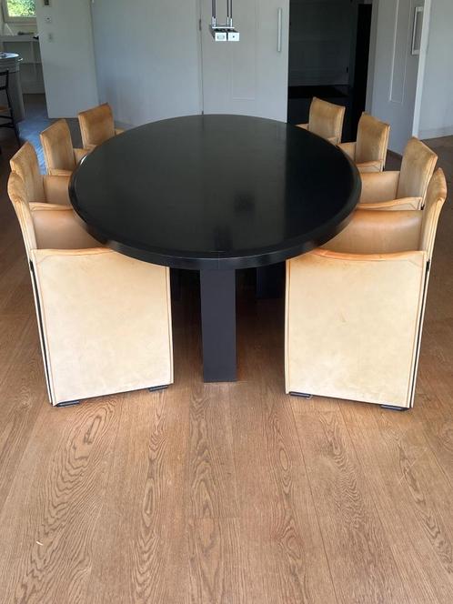 8 Cassina eetkamer stoelen, Huis en Inrichting, Stoelen, Gebruikt, Vijf, Zes of meer stoelen, Leer, Bruin, Ophalen