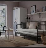 Volledige set ikea bedbank uitschuifbaar 160x200, Ophalen, Zwart, Tweepersoons, Zo goed als nieuw