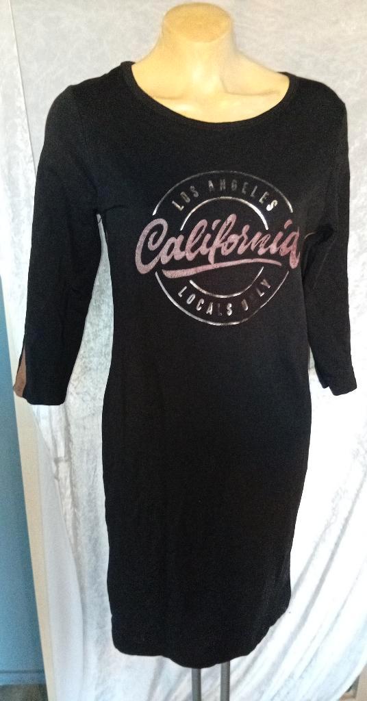 Leuke stoere Jurk Maat L van G. ricceri, Kleding | Dames, Jurken, Zo goed als nieuw, Maat 38/40 (M), Zwart, Onder de knie, Ophalen of Verzenden