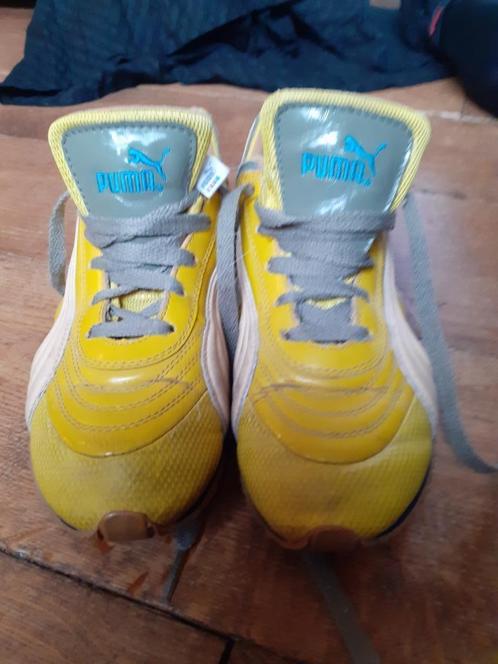Vintage geel met groene sneakers van Puma, maat 36, Kleding | Dames, Schoenen, Zo goed als nieuw, Sneakers of Gympen, Geel, Ophalen of Verzenden