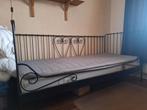 Eenpersoonsbed met matras en topper, 90x200, zwart, Ophalen, 90 cm, Eenpersoons, Zwart
