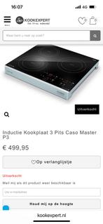 Mooie 3 pits inductie Caso P3, Zo goed als nieuw, Gas, Vrijstaand, 4 kookzones