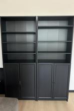 Zwarte boekenkast(en), Huis en Inrichting, Kasten | Boekenkasten, Ophalen, Met deur(en), 200 cm of meer, 50 tot 100 cm
