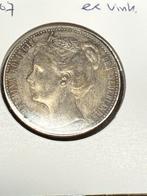 Gulden 1907, Postzegels en Munten, Munten | Nederland, Ophalen, 1 gulden, Zilver, Koningin Wilhelmina