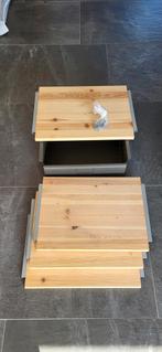 Houten IVAR systeem Ikea 4 planken 1 lade grijs, Huis en Inrichting, Ophalen of Verzenden, Zo goed als nieuw