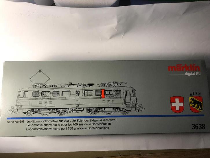 Marklin 3638 Ae 6/6 jubileum SBB/CFF Zwitsersland, Hobby en Vrije tijd, Modeltreinen | H0, Nieuw, Locomotief, Wisselstroom, Märklin