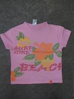 C&A HERE & THERE roze t-shirt met opdruk van bloemen + tekst, Gebruikt, C&A, Meisje, Ophalen of Verzenden