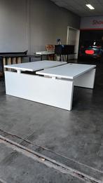 Dubbel bureau in hoogte verstelbaar met scheidingswand, Huis en Inrichting, Bureaus, Ophalen, Elektrisch, Zo goed als nieuw