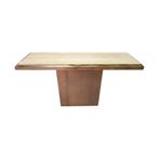 Sidetable / Wandmeubel, Travertin En Messing, Belgochrom 70s, Gebruikt, 100 tot 150 cm, Onbekend, Onbekend