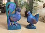 Zeer luxe houten decoratie kippen nieuwwaarde 215,00 !!, Antiek en Kunst, Ophalen
