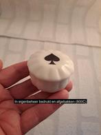 Porselein sieradendoosje met speelkaarten symbool schoppen, Antiek en Kunst, Ophalen of Verzenden