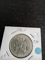 1 Gulden Wilhelmina 1901, Postzegels en Munten, Munten | Nederland, Ophalen, 1 gulden, Zilver, Koningin Wilhelmina