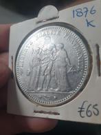 Zilveren 5 Francs Frankrijk 1876K, Ophalen of Verzenden, Frankrijk