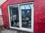 Witte schuifpui met dubbel glas, Doe-het-zelf en Verbouw, Deuren en Horren, Ophalen, Gebruikt, 120 cm of meer, Schuifdeur